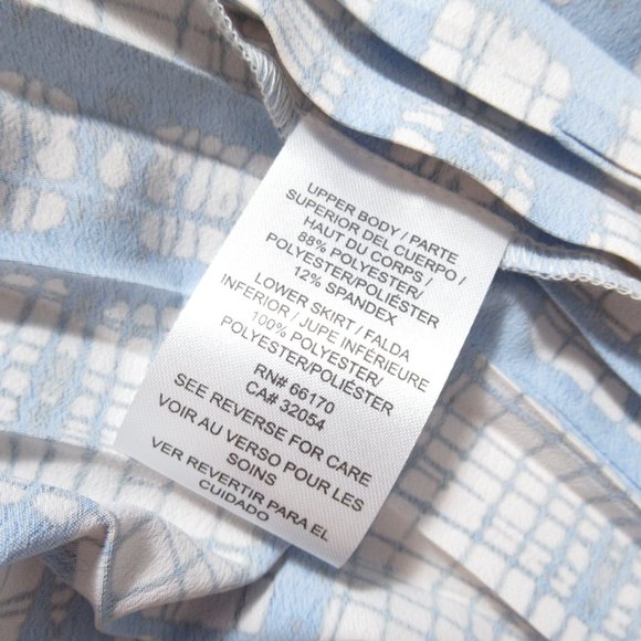 ๐ Anthropologie Dhruv Kapoor Plaid Mesh Midi Dress - Blue White Plaid XL - Picture 10 of 15